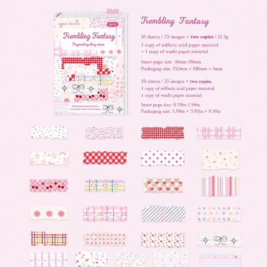 Trembling Fantasy Decorative Paper Pack – 50 Sheets / 25 Designs