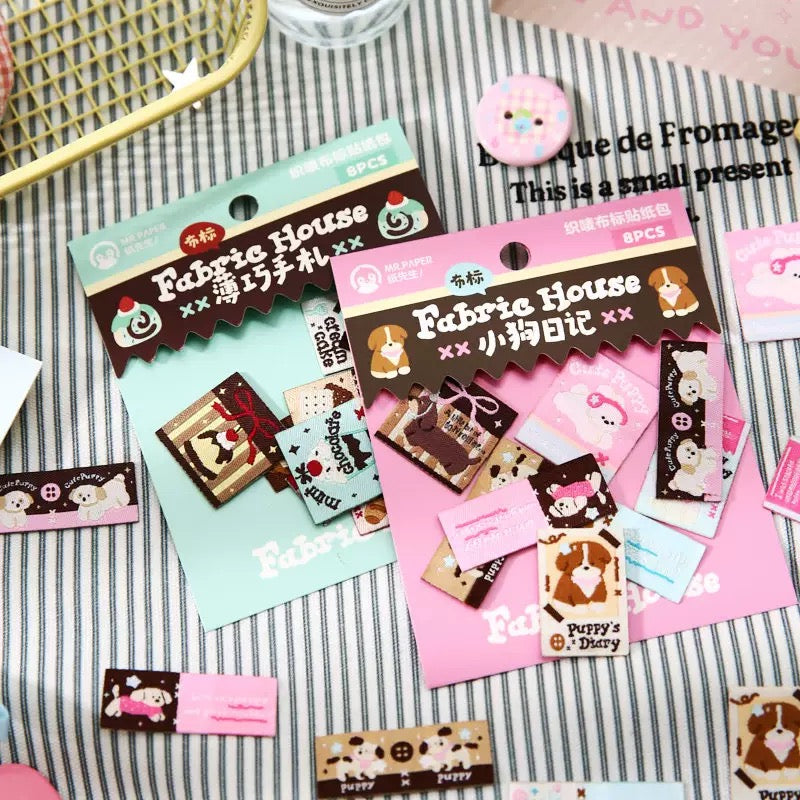 Puppy’s Diary Fabric Label Sticker Pack