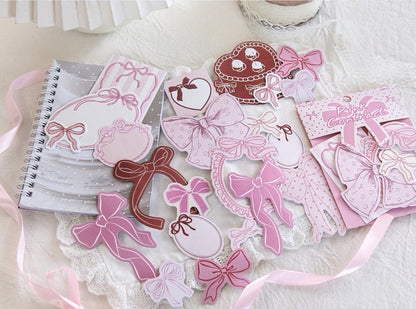 Pink Bow Sticker Pack – 40 Sheets / 20 Designs