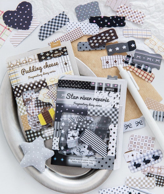 Starry River Reverie Washi Sticker Paper Pack – 50 Sheets / 25 Designs